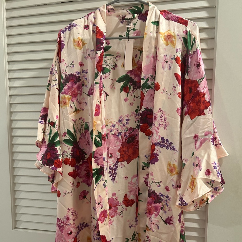 Victoria Secret Satin Floral Robe M/L - Picture 2 of 3